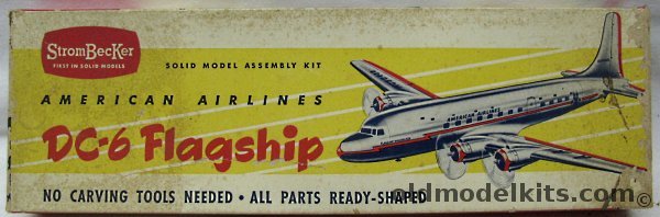 Strombecker Douglas DC-6 Flagship - American Airlines - 13.5 inch Wingspan Solid Wood Model, C-36 plastic model kit